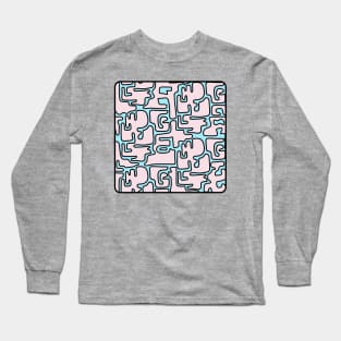 Matisse Inspired Pink and Blue Color Blobs Long Sleeve T-Shirt